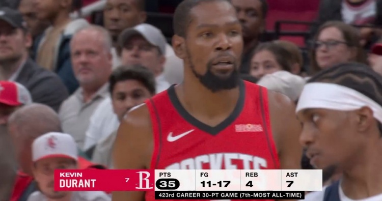 pg官网-杜兰特423次砍下30+高居历史第7 继续追赶贾巴尔 詹姆斯575次第一